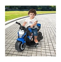 Akiudex 6V Kids Ride-On Motorcycle with Convertible 2 or 3-Wheel Design and Music