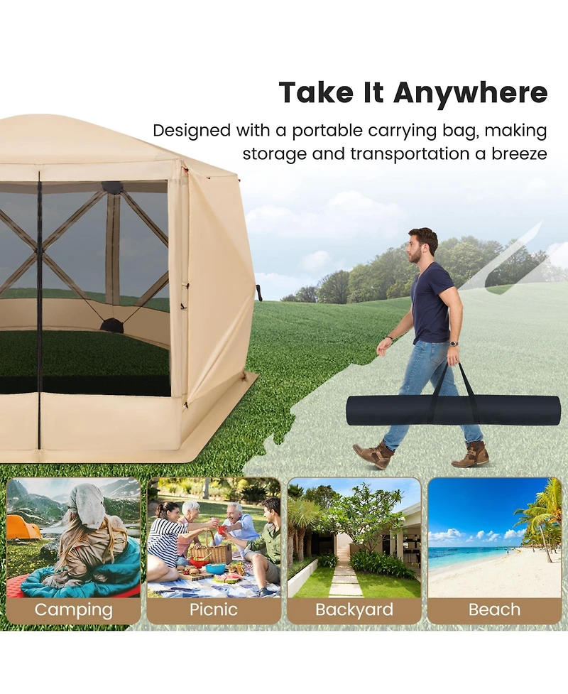 Akiudex 11.5 x 11.5 ft pop-up screen house tent with portable carrying bag