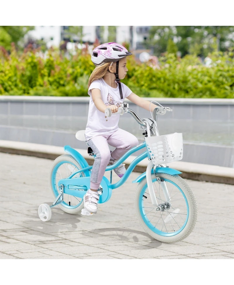 Akiudex Kids Bike with Basket and Dual Brake System for Ages 3 to 8