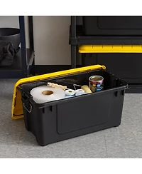 Iris Usa 4Pack 82qt/20gal WeatherPro Storage Utility Tote Container Box, Yellow
