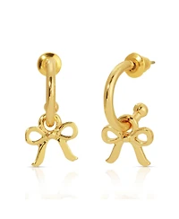 Lucky Feather Beautiful Bows - Bow Charm Hoops - Gold