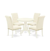 East West Furniture Dining Room Set Linen White