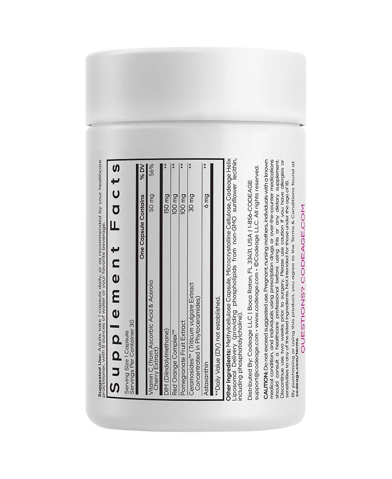 Codeage Skin Hormone Harmony+ Supplement – Skin Hair Support With Astaxanthin, Vitamin C Ascorbic Acid, Liposomal Delivery – Non-gmo – 30 Capsules
