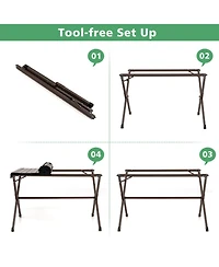 Akiudex 4-6 person portable aluminum camping table with carrying bag