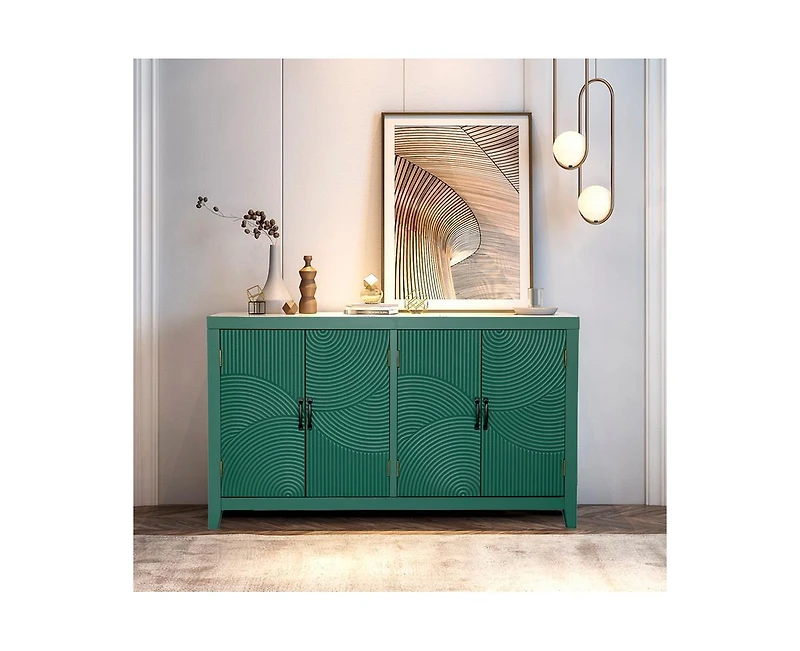 Casainc 59" Green Accent Storage Cabinet with 4 Doors