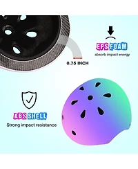 Gyroshoes Color Gradient Adjustable Bike Helmet with Knee and Elbow Pads