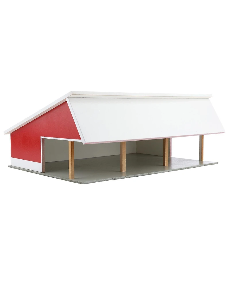 1/64 Red & White 64ft x 48ft Wooden Cattle Shed with Removeable Roof Sta-223