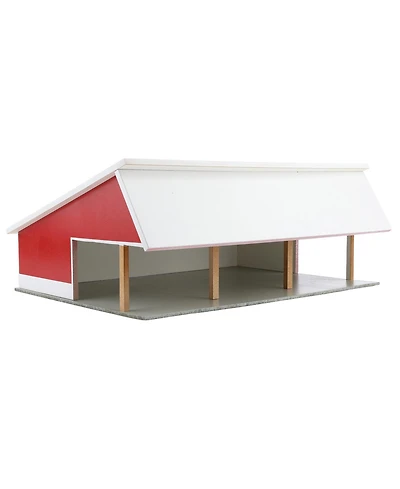 1/64 Red & White 64ft x 48ft Wooden Cattle Shed with Removeable Roof Sta-223