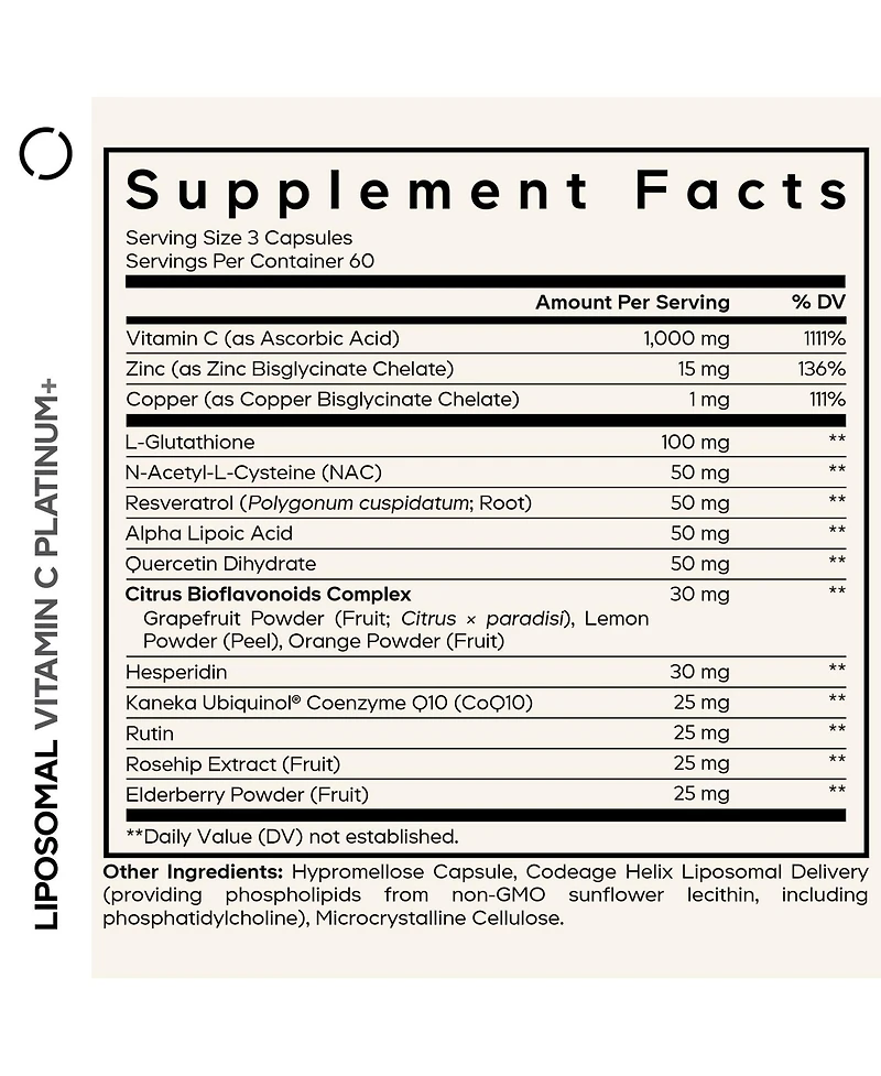 Codeage Liposomal Vitamin C+ Platinum