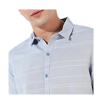 Campus Sutra Men's Light Blue Textured Regular Fit Casual Shirt