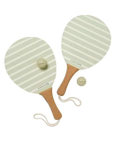 Sunnylife Vintage Beach Paddles: La Palma Sage Stripe