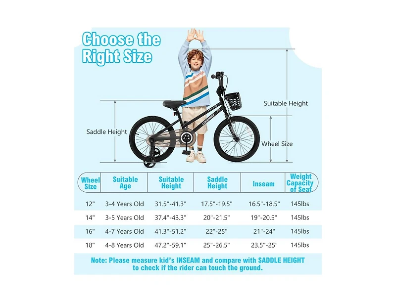 Akiudex Kids Bike with Adjustable Seat and Handlebar