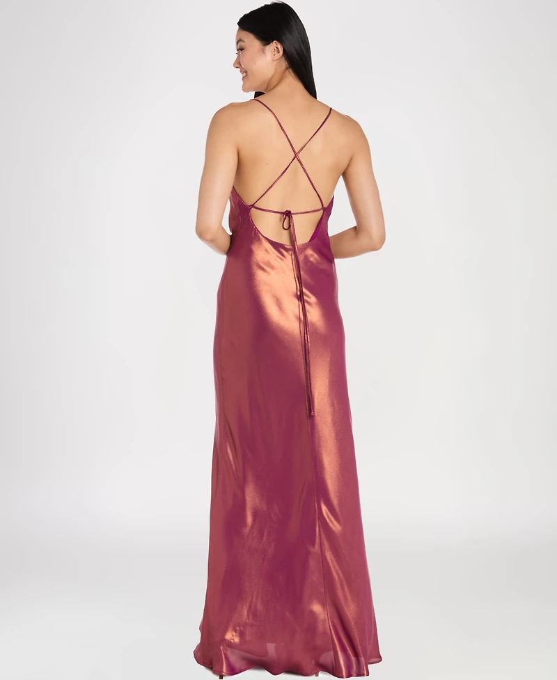 Morgan & Company Juniors Sleeveless Cowl Neck Long Dress