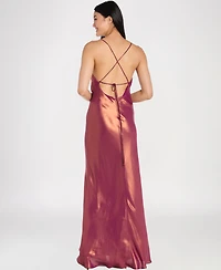 Morgan & Company Juniors Sleeveless Cowl Neck Long Dress