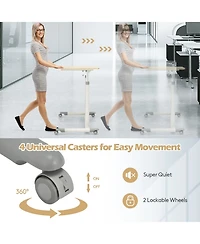 Mecale Height Adjustable Computer Desk Sit to Stand Rolling Notebook Table