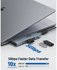 Acer Usb-c Hub for MacBook Pro/Air M1 M2 M3, 6-in-2 Detachable 4K60Hz Usb C to Hdmi Adapter