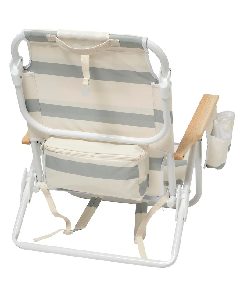 Sunnylife Deluxe Beach Chair: La Palma Sage Stripe