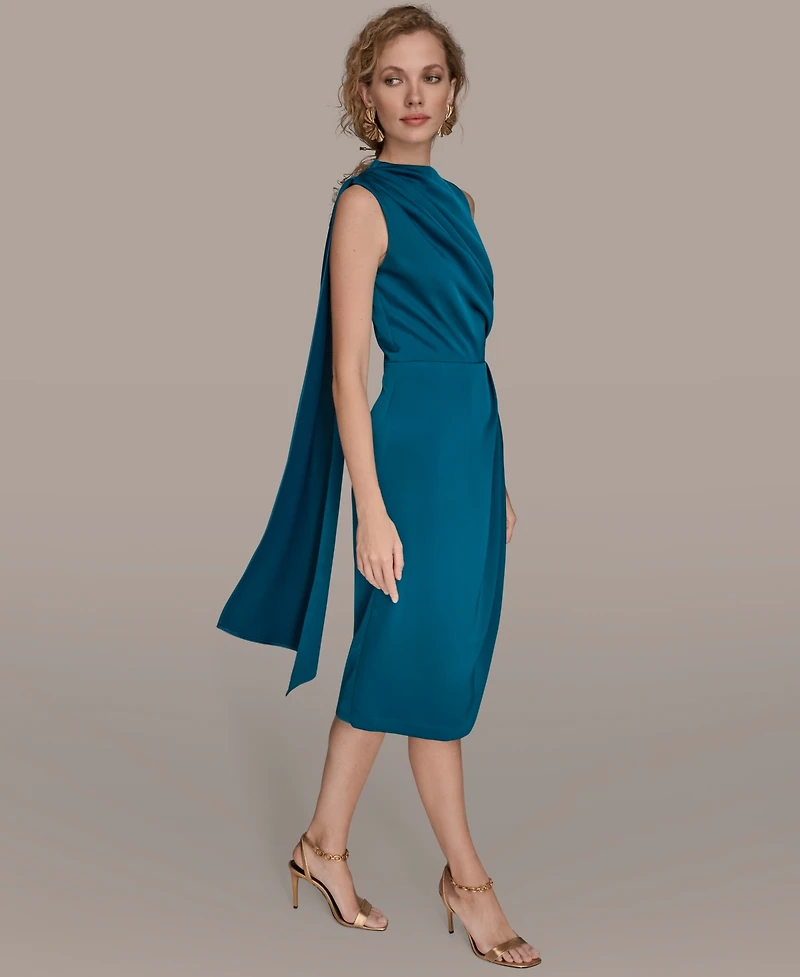 Donna Karan New York Women's Satin Scarf Sheath Midi Dress
