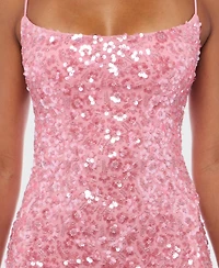 Alex & Sophia Juniors' Scoop Neck Mesh Dress