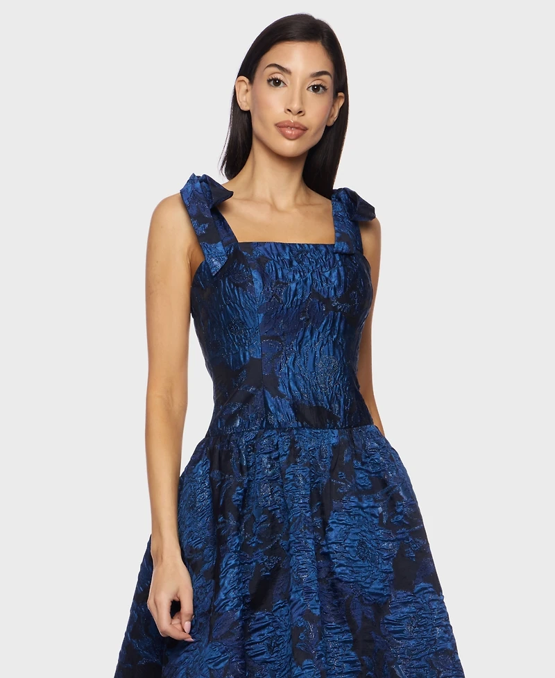 Alex & Sophia Juniors Square Neck Midi Dress
