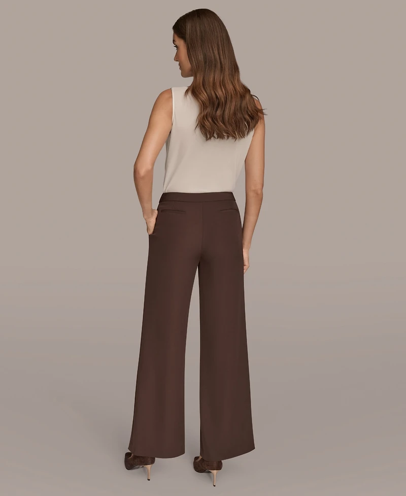 Donna Karan New York Women's Petites High Waist Wide Leg Pants, Regular & Petite