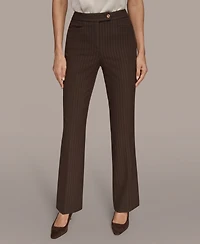 Donna Karan New York Women's Mid Rise Straight Fit Pinstripe Pants