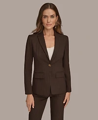 Donna Karan New York Women's Pinstripe One Button Blazer