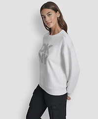 Dkny Jeans Women's Rhinestone Crew Neck Sweatshirt