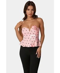 Bebe Women's Rosette Satin Corset