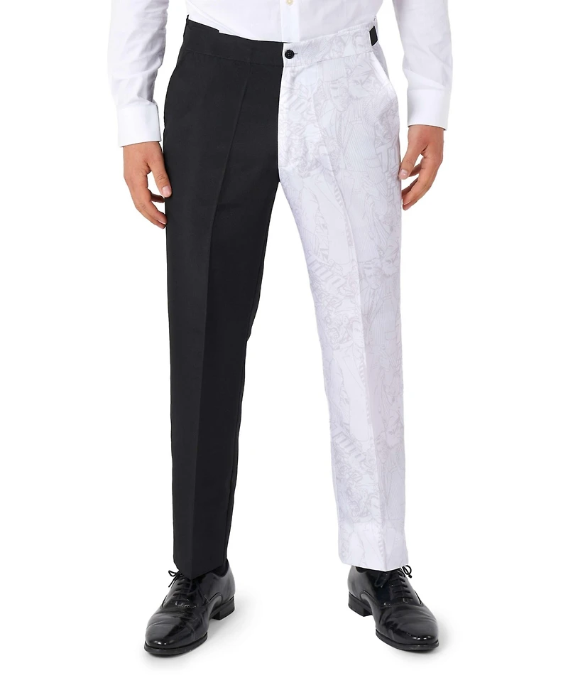 Suitmeister Men's Halloween Costume - Official Two Face Dc Characters Slim Fit Suit Black and White