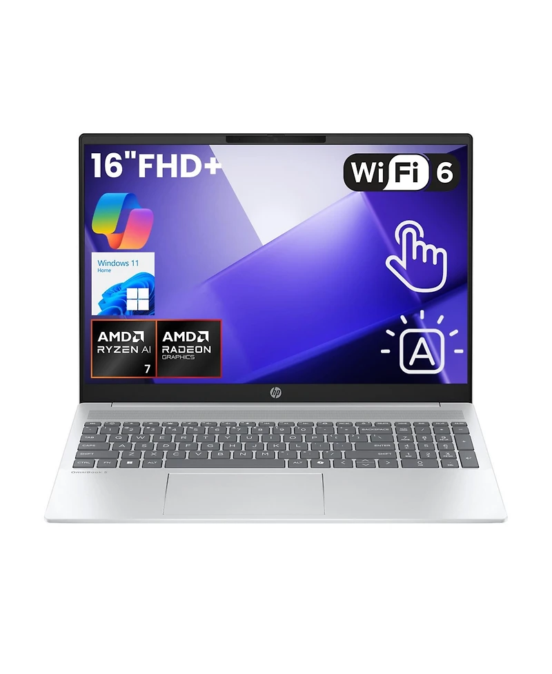 Hp OmniBook 16" Premium Traditional Laptop Amd Ryzen Ai 7 350 32GB Ram Amd Radeon Graphics 1TB Ssd Storage Windows 11 Home Fhd+ 60Hz - Silver