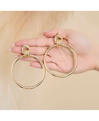 Jessica Simpson Oversized Gold Circle Drop Earrings