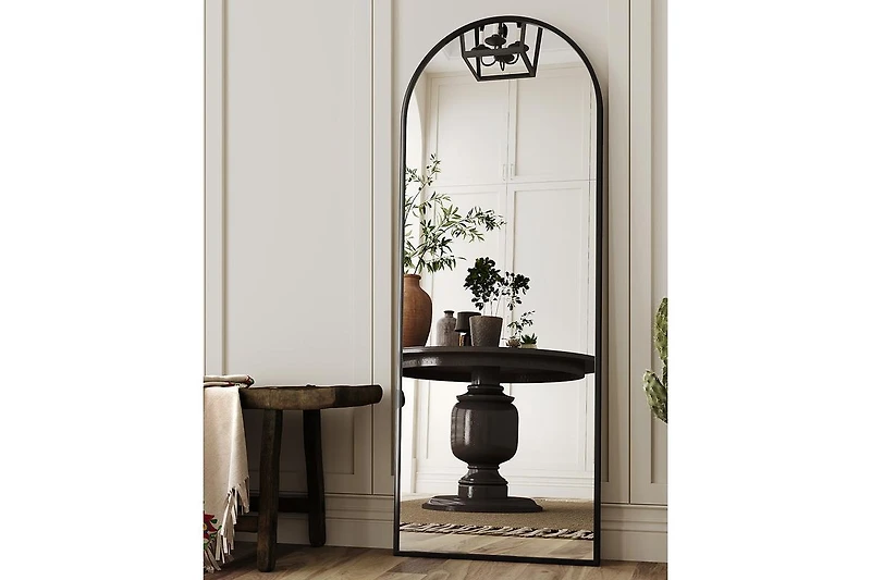 Antok Full Length Mirror, 58"x18" Floor Mirror, Arch Floor Standing Mirror Freestanding Arch Full Body with Stand for Bedroom