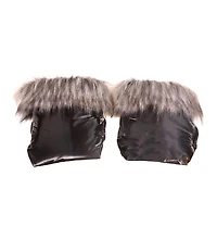 Cover Baby Adult Premium Handmuff Gloves With Gray Wool in Black