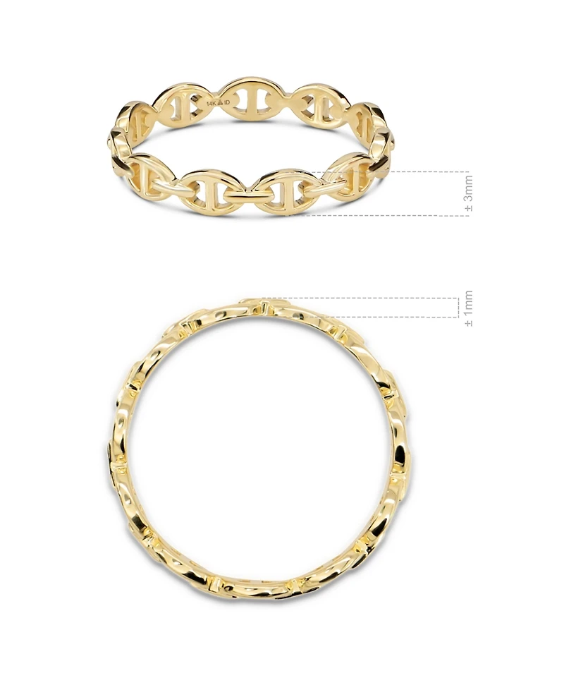 Devata Mariner Anchor Ring in 14K Gold, Size 9, approx. 1.8 grams.