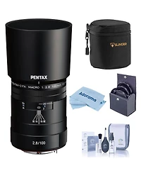 Pentax Hd Pentax-d Fa Macro 100mm f/2.8 Ed Aw Lens, Black, Bundle with 49mm Filter Kit, Soft Lens Case, Cleaning Kit and Cleaning Cloth