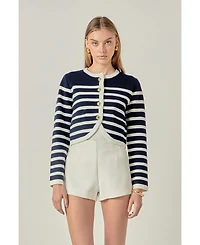 English Factory Women's Stripe Cardigan