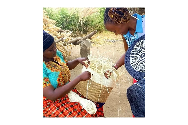 Sawa Sawa Calm Waters Handmade Sisal Straw Work/Office Tote Bag