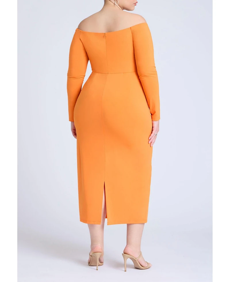 Eloquii Women's Midi Dress With Tie