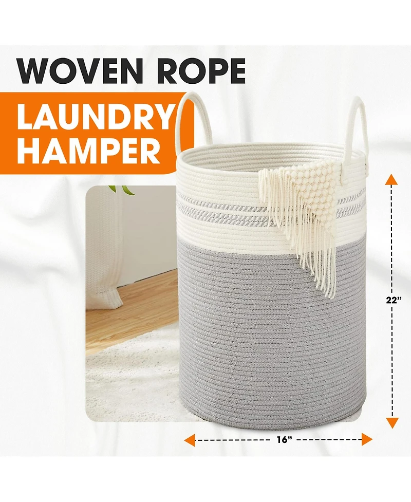 Cheer Collection Large Laundry Hamper (15" x 19.7