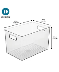 iDesign Plastic Storage Bin with Handles - Clear - Made in Usa