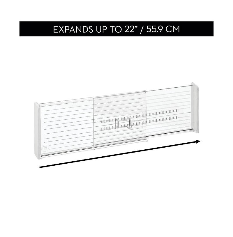 iDesign Expandable Plastic Deep Drawer Dividers - Set of 2 - Clear