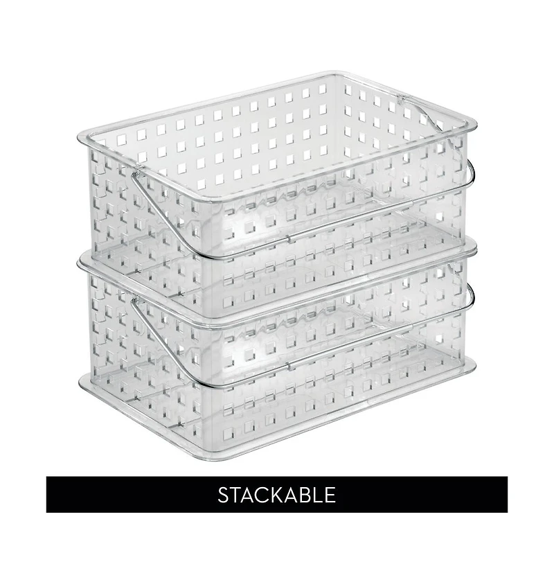 iDesign Large Stackable Shower Caddy Basket, Clear, Made in Usa