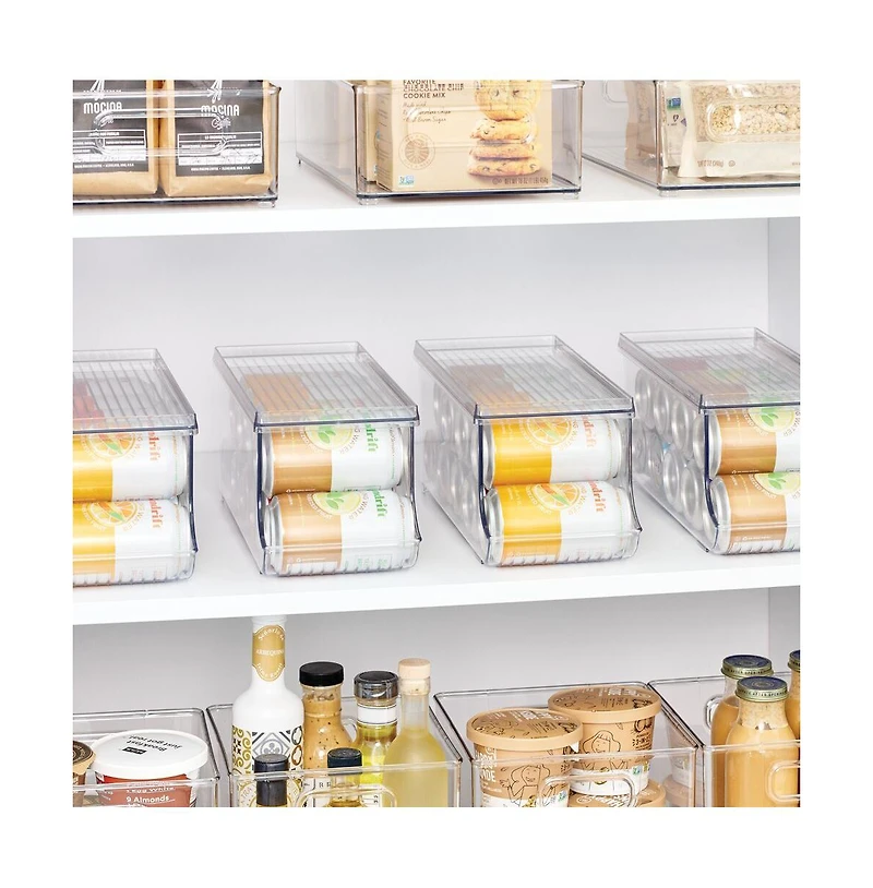 iDesign Soda Can Organizer with Lid for Pantry - Clear - Made in Usa