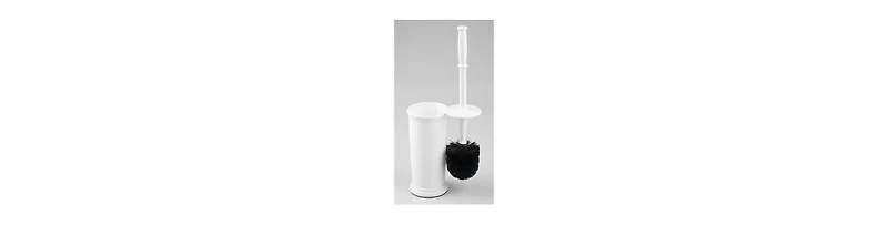iDesign Plastic Toilet Brush and Holder for Bathroom - White