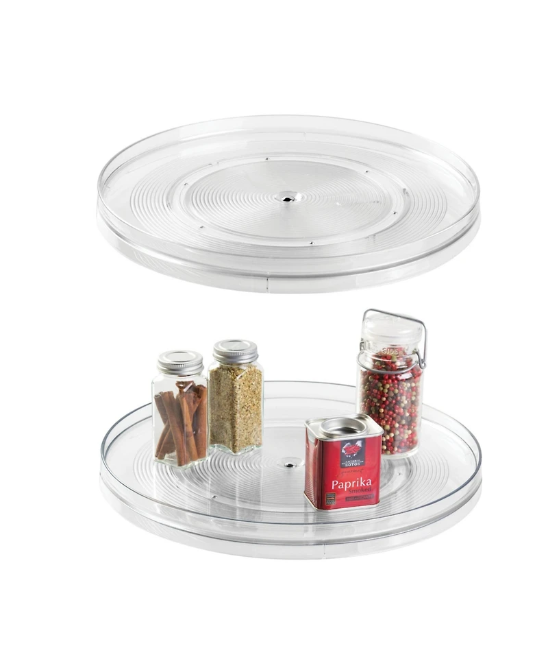iDesign 14.5-Inch Round Lazy Susan Organizer - Set of 2 - Clear
