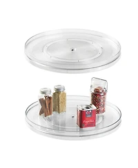 iDesign 14.5-Inch Round Lazy Susan Organizer - Set of 2 - Clear