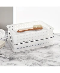 iDesign Medium Stackable Shower Caddy Basket, Clear/Frost, Made in Usa