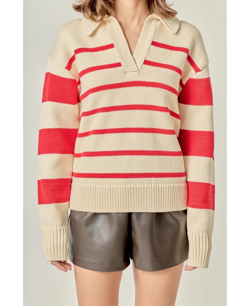 English Factory Women's Striped Sweater