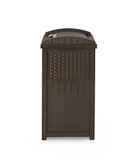 Suncast GHW1732 Trashcan Hideaway Outdoor 33 Gallon Garbage Waste Bin, Brown
